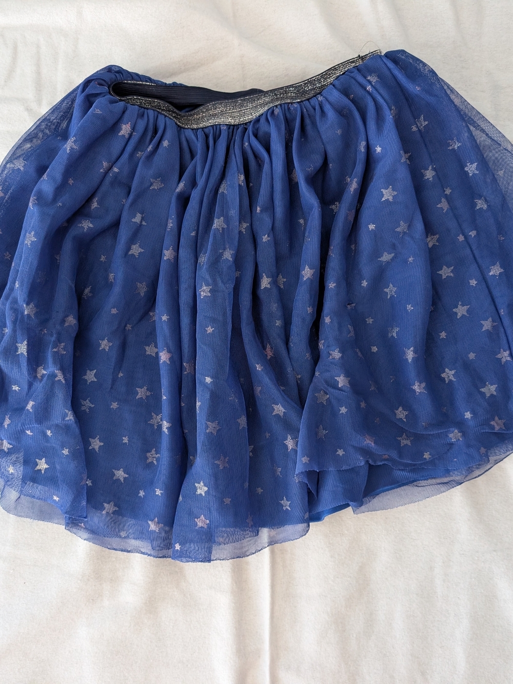 Girls' Navy Star Chiffon Skirt with Glitter Waistband